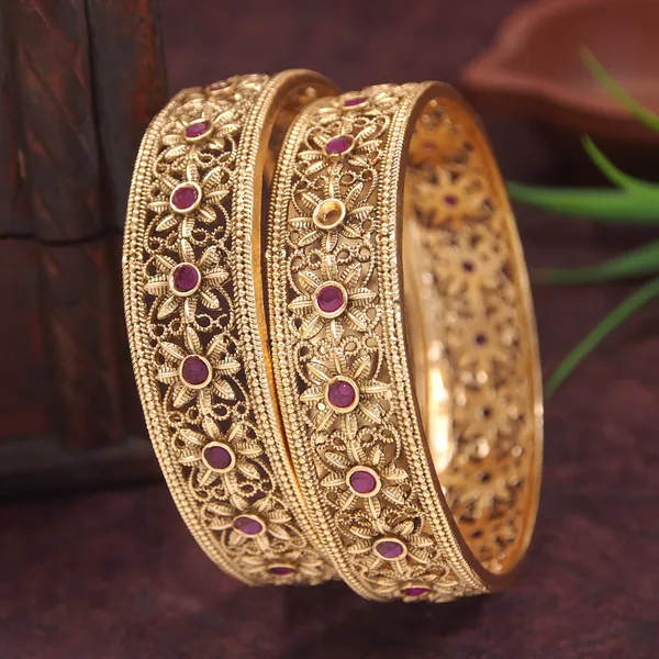Rajwadi_Gold_Matte_Finish_Bangles_Set_Of_2
