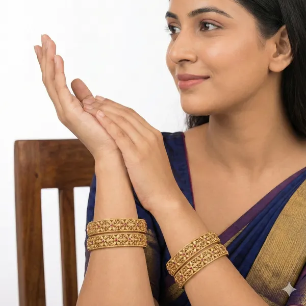 Rajwadi_Gold_Matte_Finish_Bangles_(Set_Of_4)