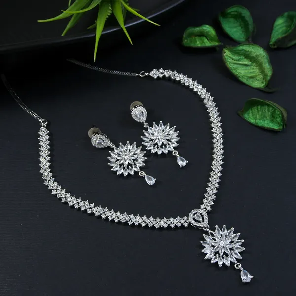 Zircom_American_Diamond_Silver_Necklace_Set