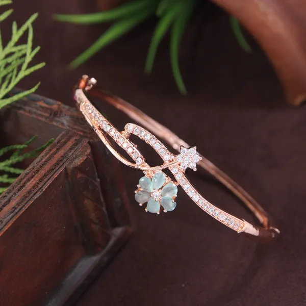 American_Diamond_Free_Size_Openable_Micro_Rose_Gold_Polish_Bracelet