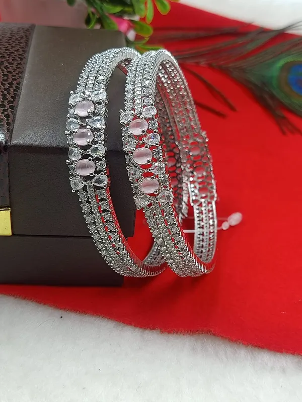 Radiant_Silver_Toned_Bangles_With_Mint_Green_And_White_Stones