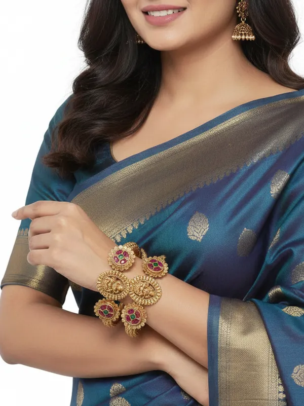 Rajwadi_Gold_Plated_Brass_Bangles_With_Ruby_&_Green_Beads