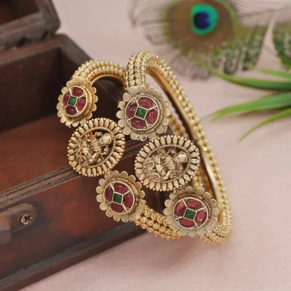 Rajwadi_Gold_Plated_Brass_Bangles_With_Ruby_&_Green_Beads