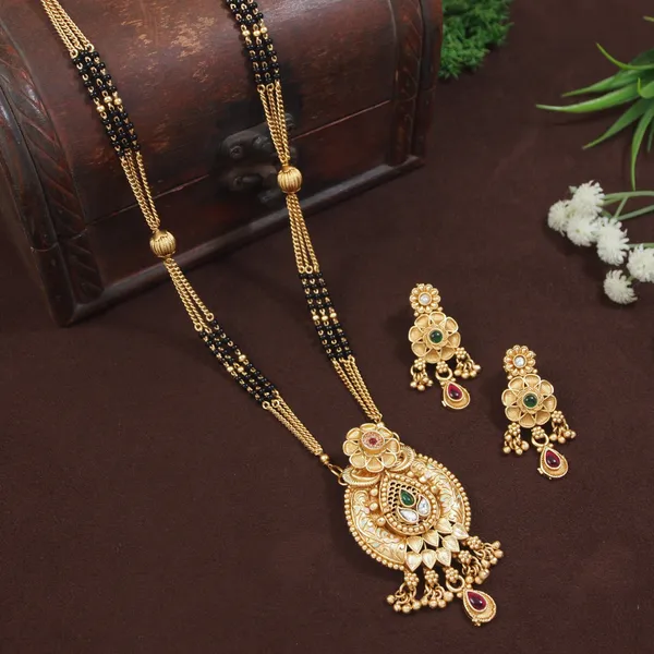 Rajwadi_Plated_Mangalsutra_Set_With_Earrings