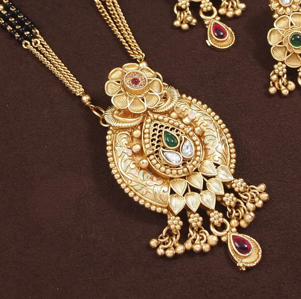Rajwadi_Plated_Mangalsutra_Set_With_Earrings