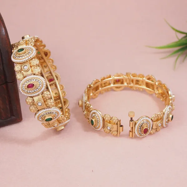 Regal_Brass_Screw_Bangle_Kada_With_Pearl,_Meenakari_&_Ad_Work_?_Openable_Traditional_Kada