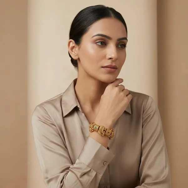 Royal_Antique_Gold_Elephant_Inspired_Kada_Bangle_Set