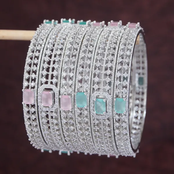 Silver_Mint_Pink_Elegance_Bangles_Set__Pack_Of_6