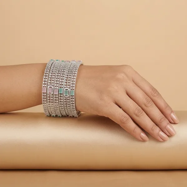 Silver_Mint_Pink_Elegance_Bangles_Set__Pack_Of_6