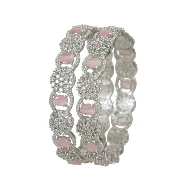 Sparkling_Silver_Finish_Bangles_With_Pink_White_Stones_And_Floral_Design
