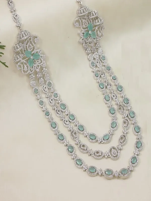 Three_Layer_American_Diamond_Necklace_Set_With_Mint_And__Accents