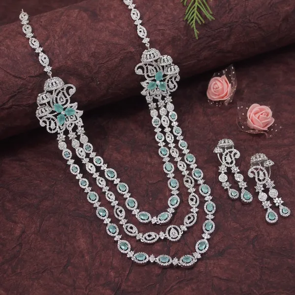 Three_Layer_American_Diamond_Necklace_Set_With_Mint_And__Accents