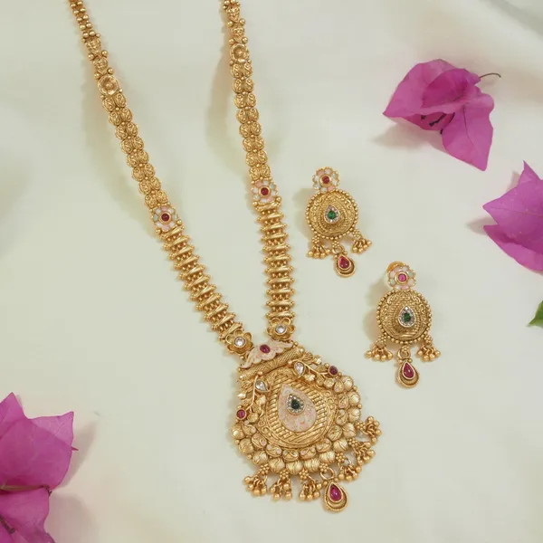 Traditional_Gold_Plated_Long_Brass_Necklace_Set_With_Kundan_&_Pearl_Detailing