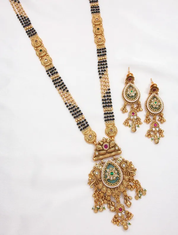 Traditional_Gold_Plated_Long_Mangalsutra_Necklace_Set_With_Matching_Drop_Earrings