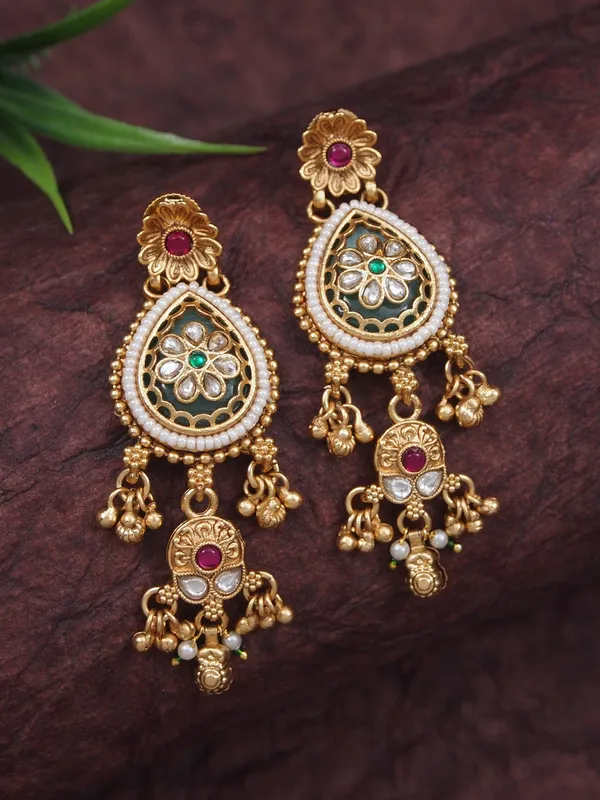 Traditional_Gold_Plated_Long_Mangalsutra_Necklace_Set_With_Matching_Drop_Earrings