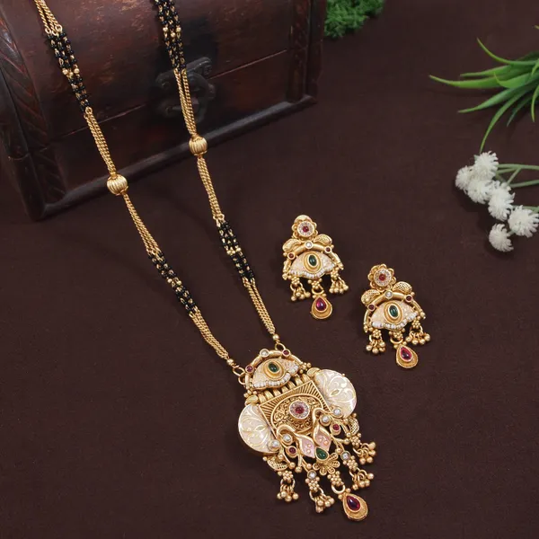 Traditional_Gold_Plated_Mangalsutra_&_Earrings_Set