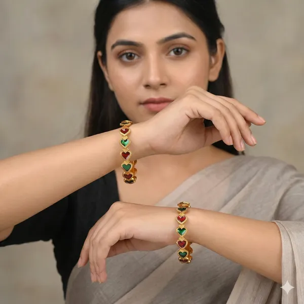 Traditional_Gold_Plated_Matte_Brass_Bangles_With_Red_&_Green_Meenakari_Design