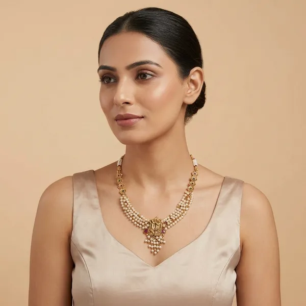 Traditional_Gold_Plated_Radha_Krishna_Necklace_Set_With_Pearl_Accents_And_Matching_Earrings
