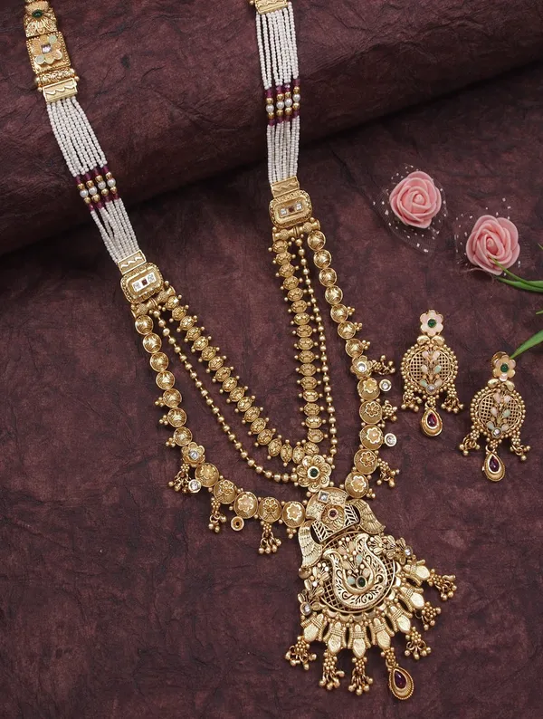 Traditional_Gold_Toned_Antique_Rani_Haar_Trend_Long_Temple_Necklace_Set
