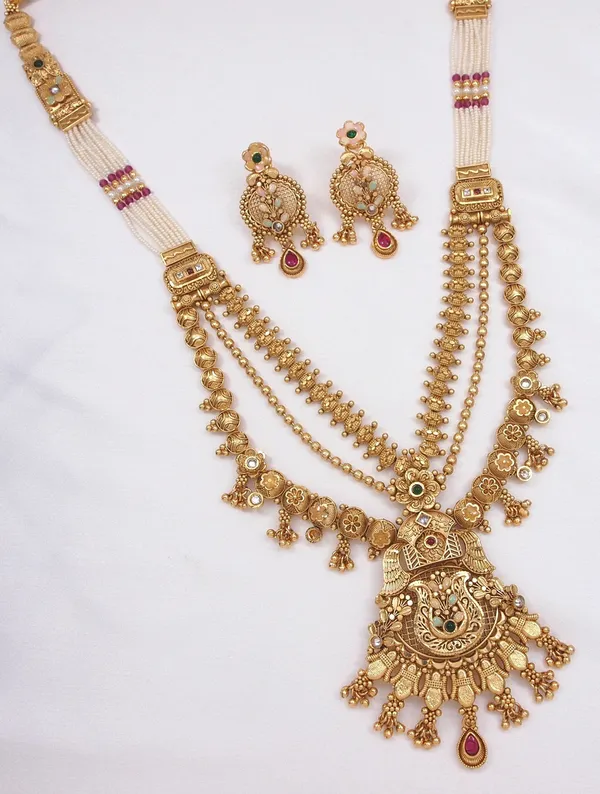 Traditional_Gold_Toned_Antique_Rani_Haar_Trend_Long_Temple_Necklace_Set