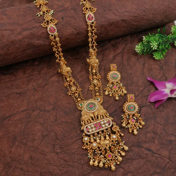 Traditional_Heritage_Inspired_Antique_Gold_Toned_Brass_Long_Necklace_Set