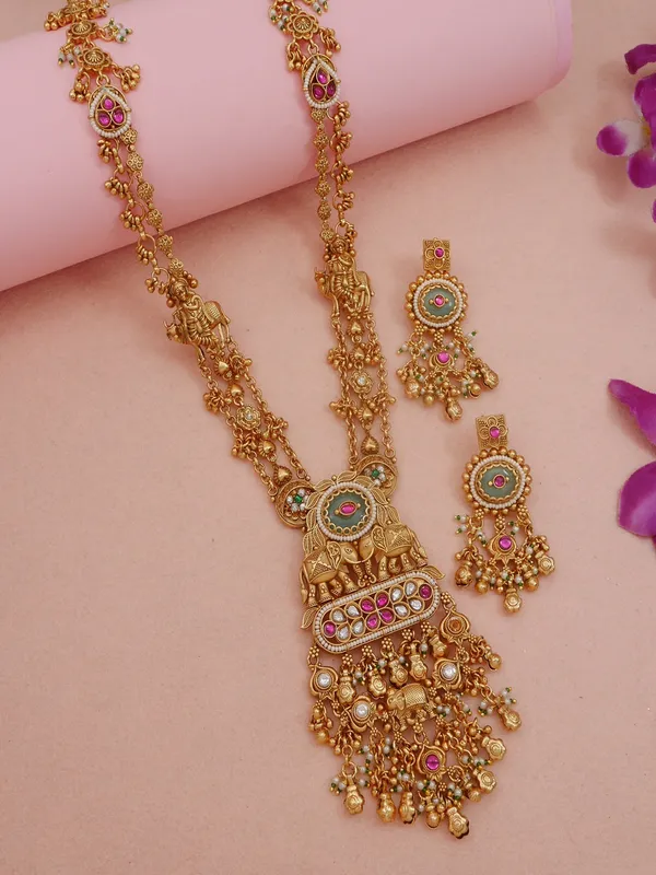 Traditional_Heritage_Inspired_Antique_Gold_Toned_Brass_Long_Necklace_Set