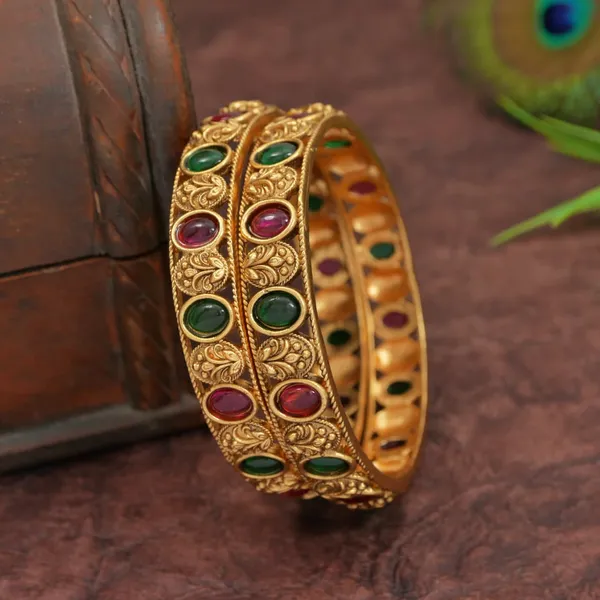 Traditional_Matte_Gold_Plated_Brass_Bangles_For_Women_With_Ruby_&_Green_Kampo