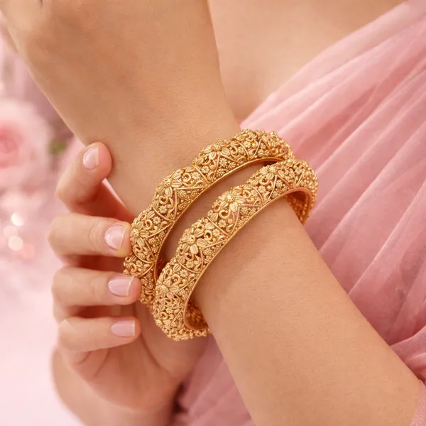 Traditional_Rajwadi_Gold_Matte_Finish_Adjustable_Kada_Bangle_Set