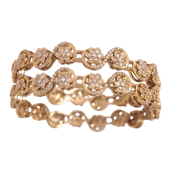 Exquisite_Floral_Brass_Gold_Plated_Bangles_With_Cubic_Zirconia