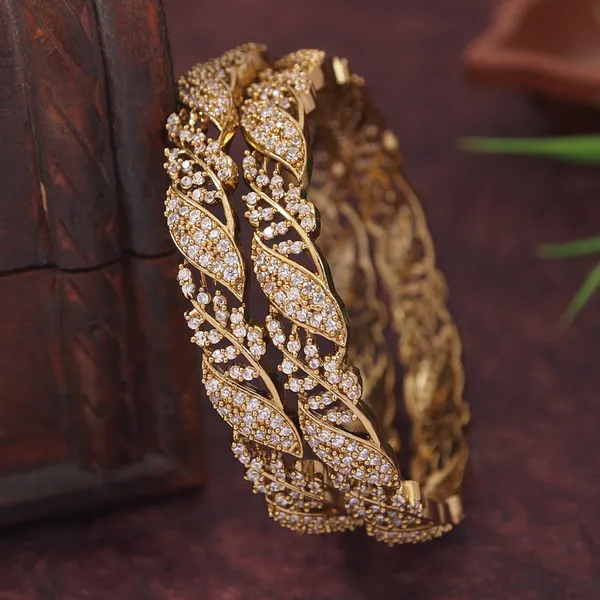 Elegant_Victorian_Plated_Leaf_Design_Bangles_With_Sparkling_Ad_Stones
