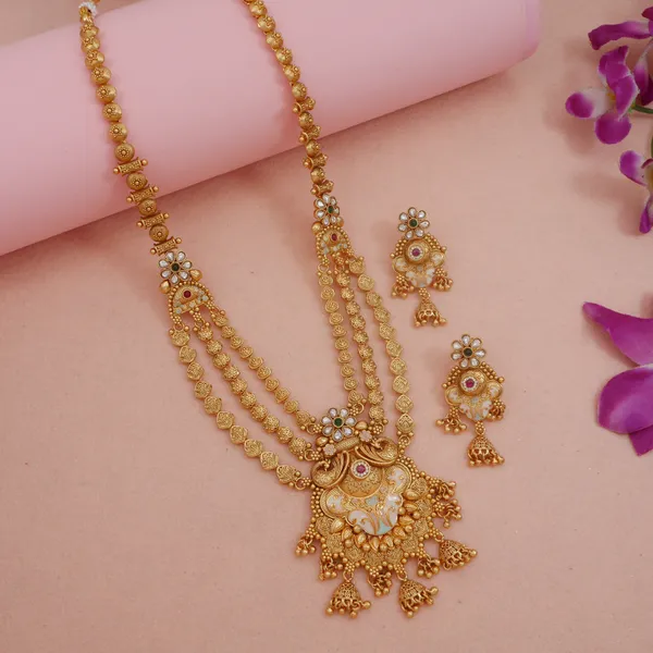 Traditional_Royal_Rani_Haar_Antique_Brass_Long_Necklace_&_Earring_Set
