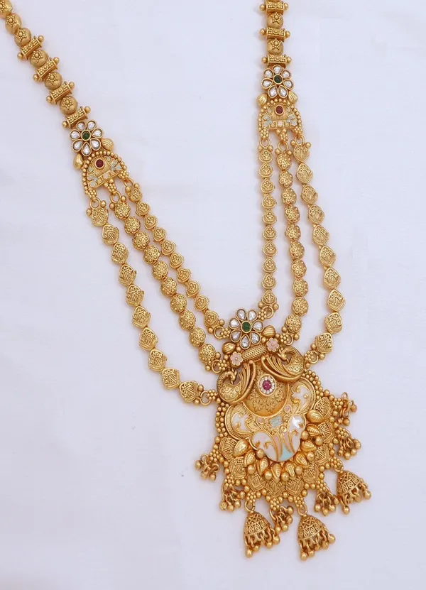 Traditional_Royal_Rani_Haar_Antique_Brass_Long_Necklace_&_Earring_Set