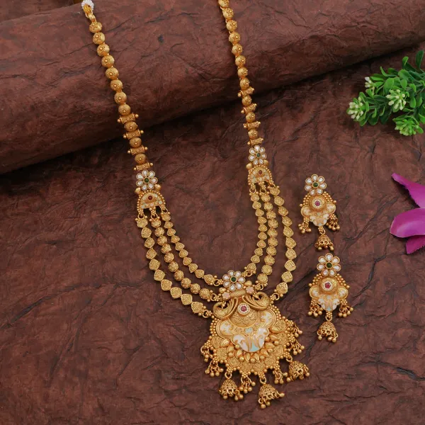 Traditional_Royal_Rani_Haar_Antique_Brass_Long_Necklace_&_Earring_Set