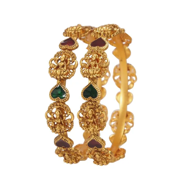 Traditional_Temple_Laxmi_Devi_Heart_Meenakari_Brass_Bangle