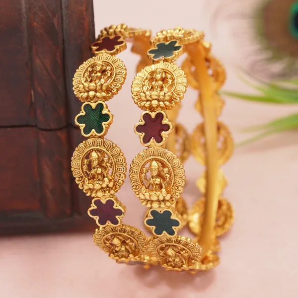 Traditional_Temple_Laxmi_Devi_Star_Meenakari_Brass_Bangle