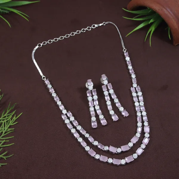 Two_Layer_Zircon_Silver_Necklace_Set