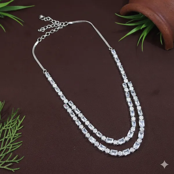 Two_Layer_Zircon_Silver_Necklace_Set