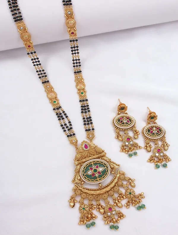 Women_Gold_Plated_Temple_Design_Long_Mangalsutra_Set_With_Earrings