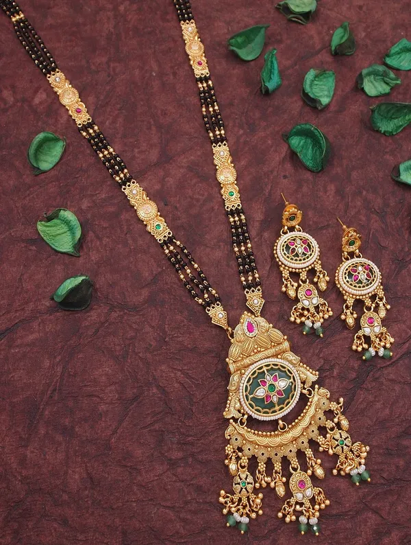 Women_Gold_Plated_Temple_Design_Long_Mangalsutra_Set_With_Earrings