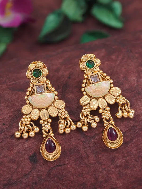 Women_Gold_Toned_Multi_Strand_Pearl_Beaded_Necklace_&_Earrings_Set