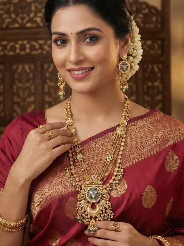 Women_Heritage_Rani_Haar_Long_Necklace_Set_With_Earrings__Antique_Gold_Plated