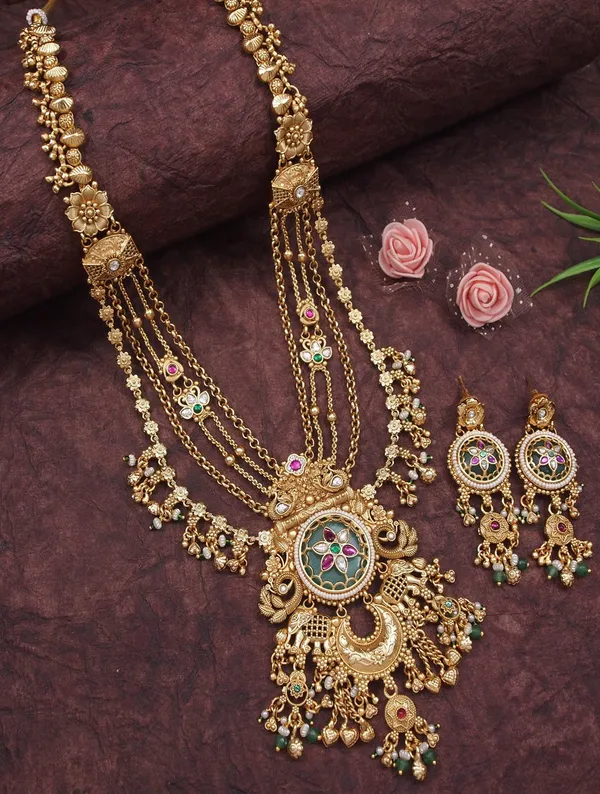 Women_Heritage_Rani_Haar_Long_Necklace_Set_With_Earrings__Antique_Gold_Plated