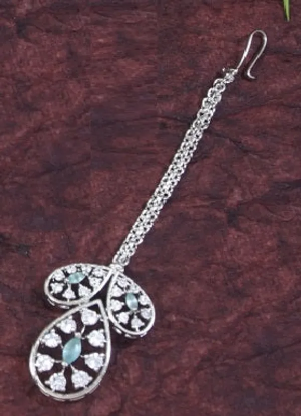 Zircon_Mint_Silver_Brass_Choker_Necklace