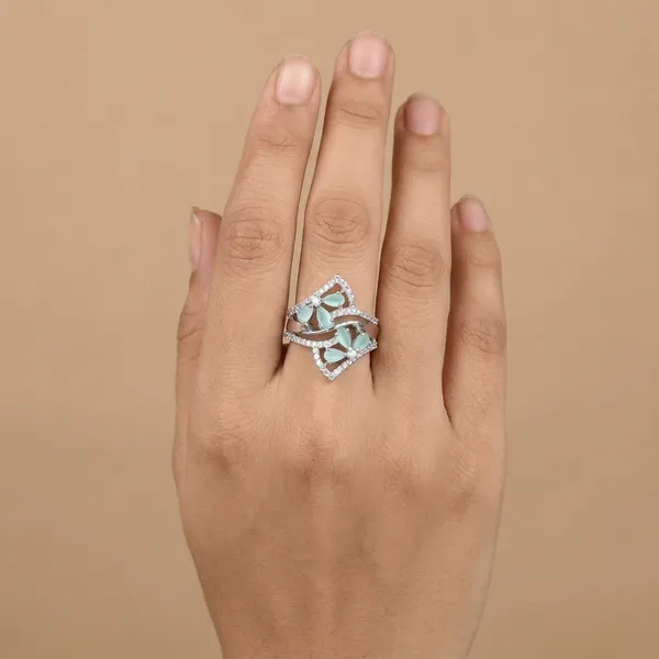 Zircon_Mint_Silver_Diamond_Ring