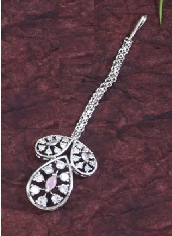 Zircon_Pink_Silver_Brass_Choker_Necklace