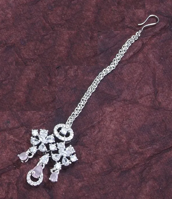 Zircon_Pink_Silver_Brass_Choker_Necklace