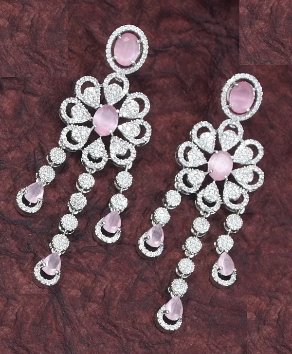 Zircon_Pink_Silver_Brass_Necklace