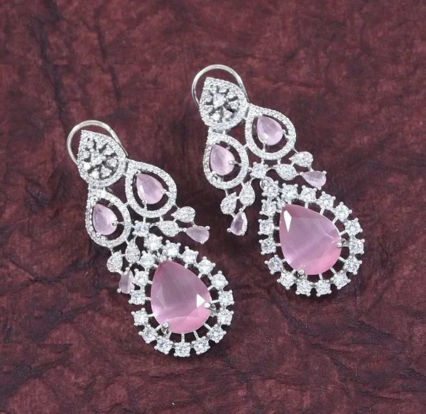 Zircon_Pink_Silver_Necklace_Set