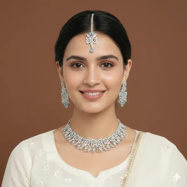 Zircon_Silver_Brass_Choker_Necklace