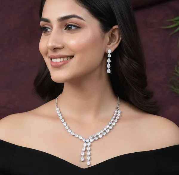 Zircon_Silver_Brass_Necklace